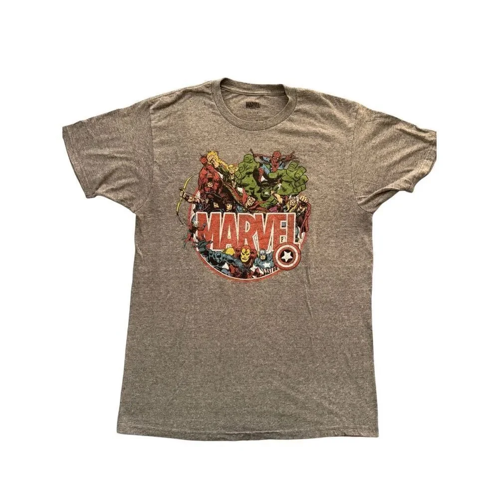 Marvel Large Avengers vintage comic group t-shirt short sleeve Thor Hulk Spider-